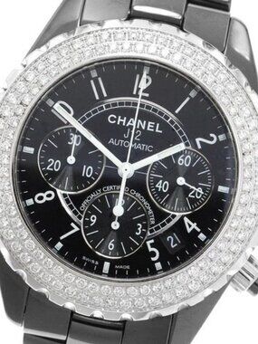 CHANEL J12 Chronograph double diamond bezel Automatic Men's Watch_902281